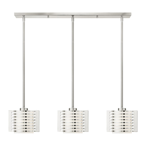 Hilliard 3-Light Linear Pendant in Brushed Nickel