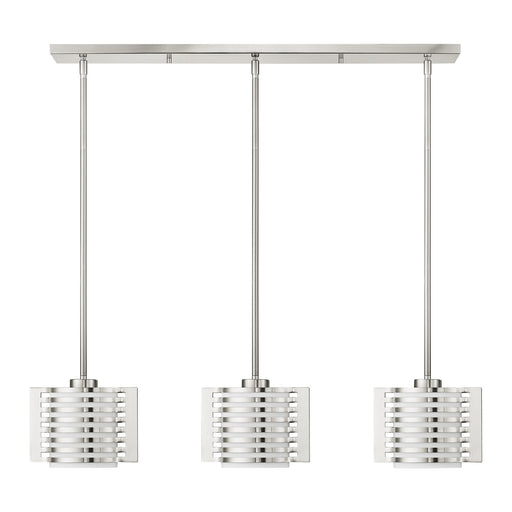Hilliard 3-Light Linear Pendant in Brushed Nickel