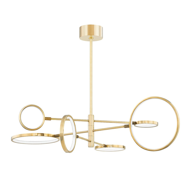 Saturn Chandelier in Aged Brass
