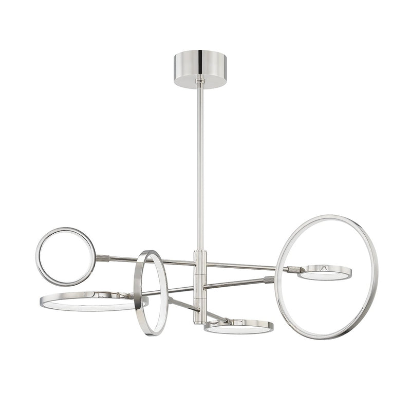 Saturn Chandelier in Polished Nickel