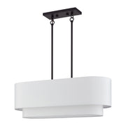 Manorwood 3-Light Medium Linear Chandelier in Bronze