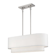 Manorwood 3-Light Medium Linear Chandelier in Brushed Nickel