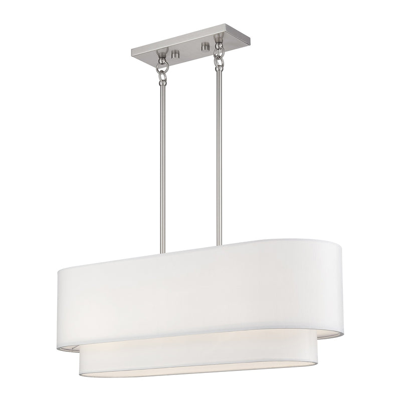 Manorwood 3-Light Medium Linear Chandelier in Brushed Nickel