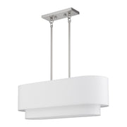 Manorwood 3-Light Medium Linear Chandelier in Brushed Nickel