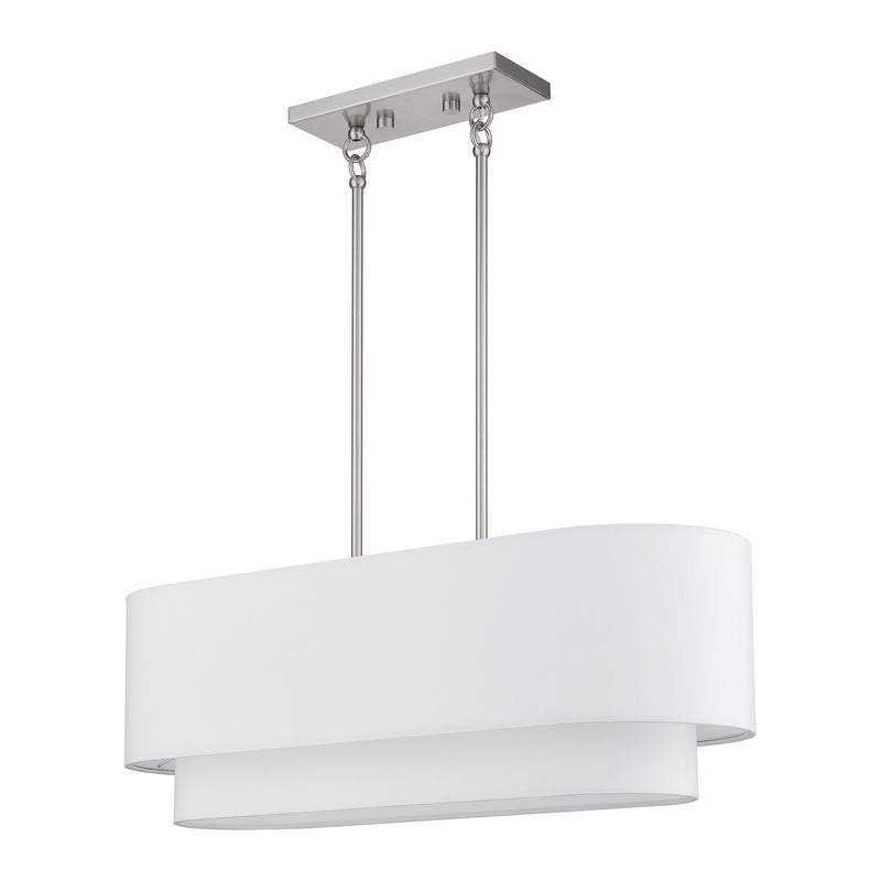 Manorwood 3-Light Medium Linear Chandelier in Brushed Nickel
