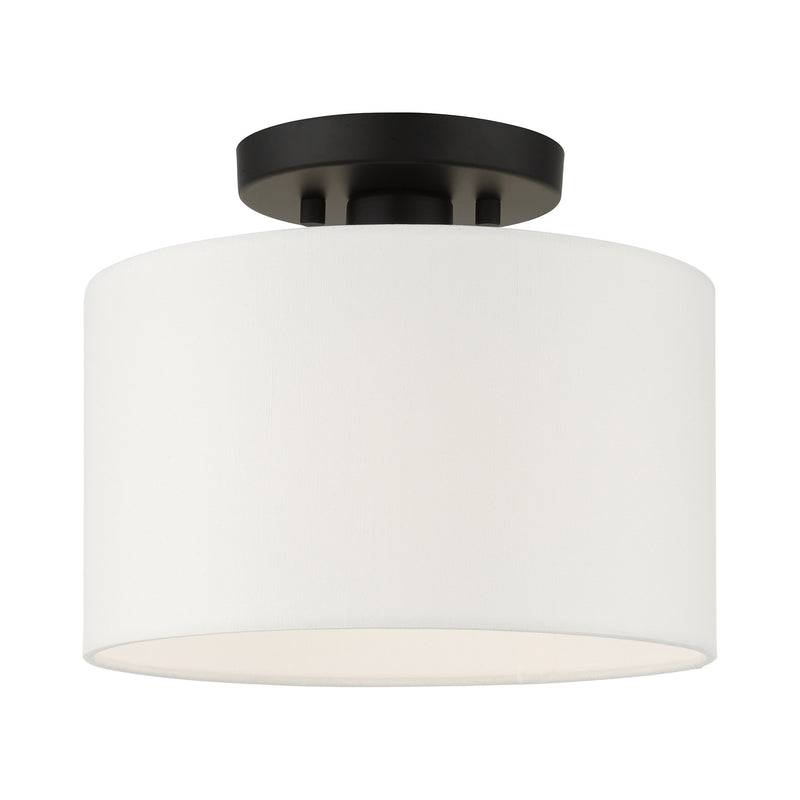 Meridian Small Semi-Flush Mount in Black