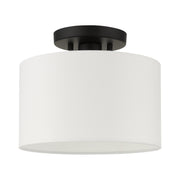 Meridian Small Semi-Flush Mount in Black