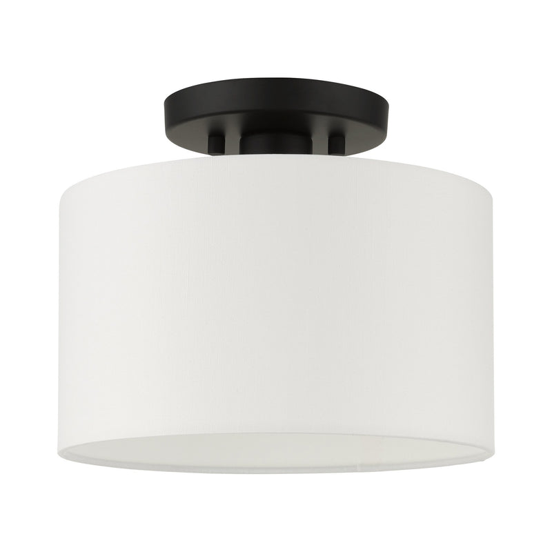 Meridian Small Semi-Flush Mount in Black