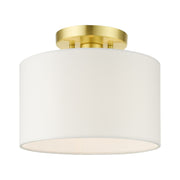 Meridian Small Semi-Flush Mount in Satin Brass