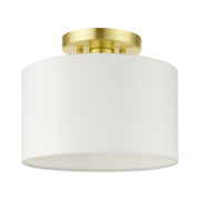 Meridian Small Semi-Flush Mount in Satin Brass