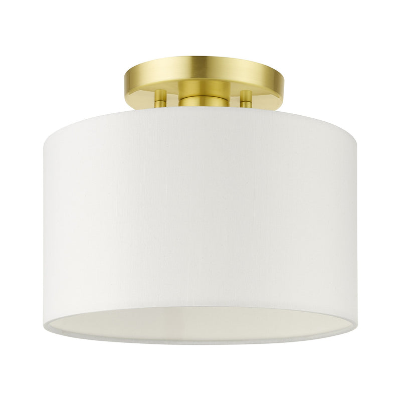 Meridian Small Semi-Flush Mount in Satin Brass