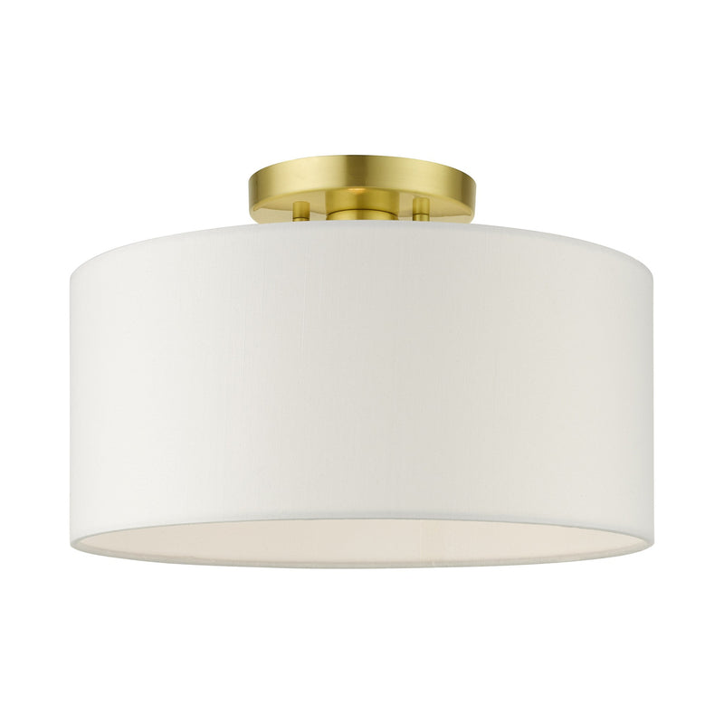 Meridian Medium Semi-Flush Mount in Satin Brass