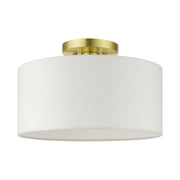 Meridian Medium Semi-Flush Mount in Satin Brass