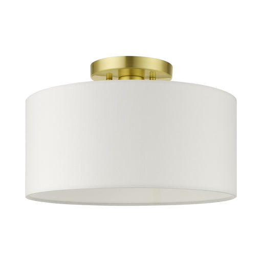 Meridian Medium Semi-Flush Mount in Satin Brass