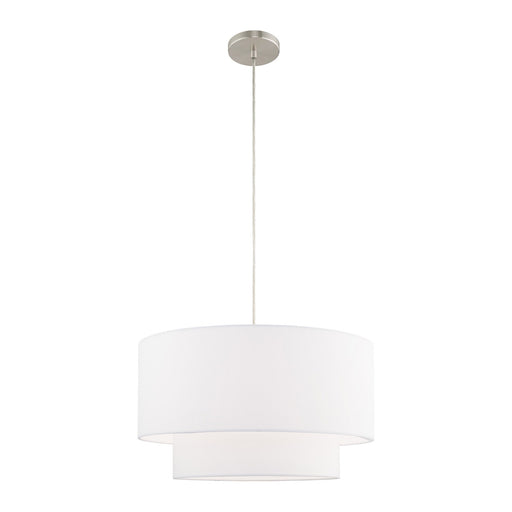Meridian 20" Double Drum Pendant in Brushed Nickel