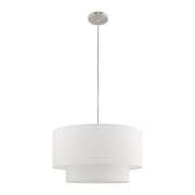 Meridian 20" Double Drum Pendant in Brushed Nickel