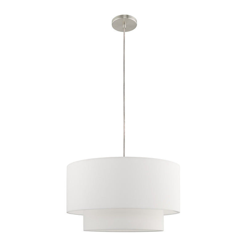 Meridian 20" Double Drum Pendant in Brushed Nickel