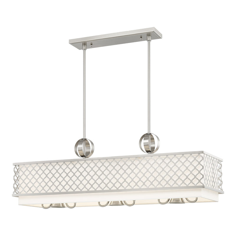 Arabesque Linear Chandelier in Brushed Nickel