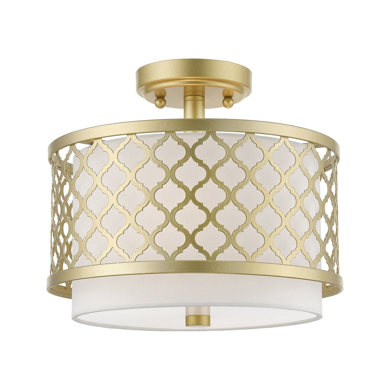 Arabesque 2-Light Small Semi-Flush Mount in Soft Gold