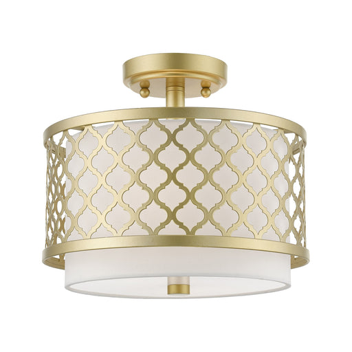 Arabesque 2-Light Small Semi-Flush Mount in Soft Gold
