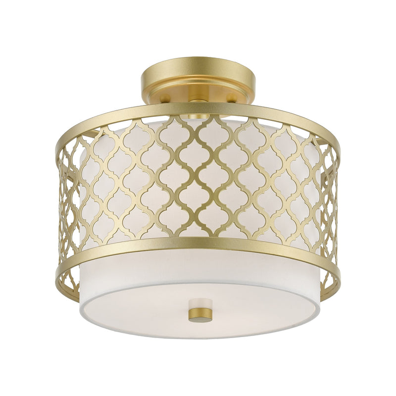Arabesque 2-Light Small Semi-Flush Mount in Soft Gold