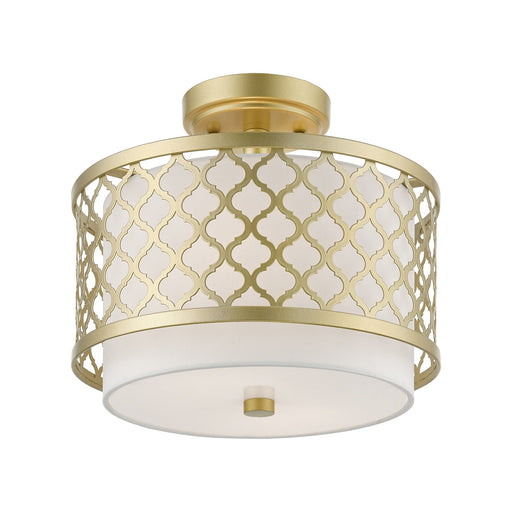 Arabesque 2-Light Small Semi-Flush Mount in Soft Gold