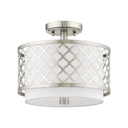 Arabesque 2-Light Small Semi-Flush Mount in Brushed Nickel