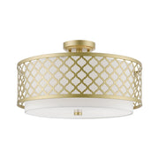 Arabesque 3-Light Large Semi-Flush Mount in Soft Gold