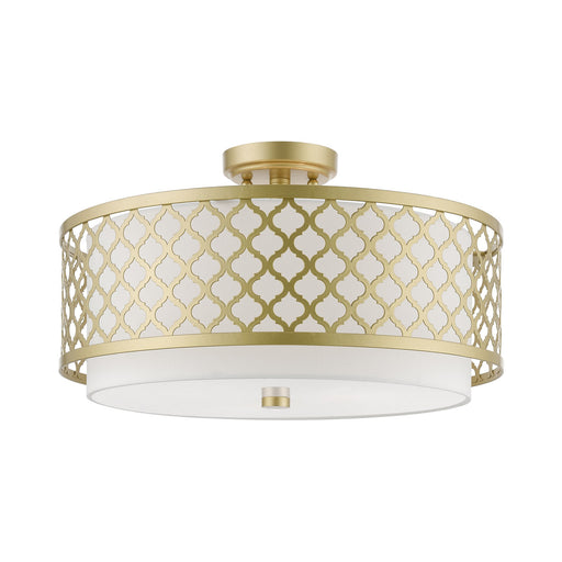 Arabesque 3-Light Large Semi-Flush Mount in Soft Gold