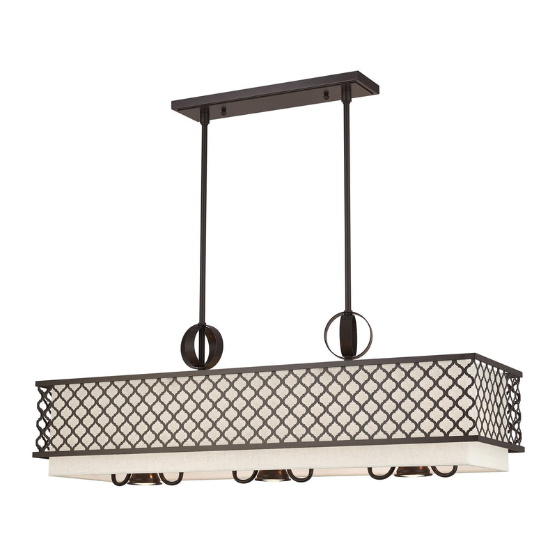 Arabesque Linear Chandelier in English Bronze