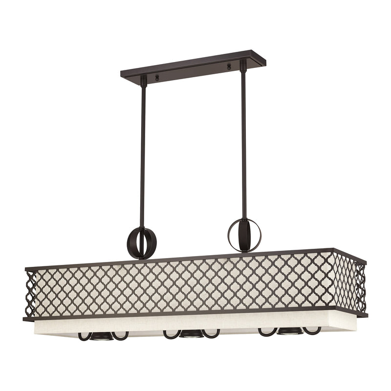 Arabesque Linear Chandelier in English Bronze