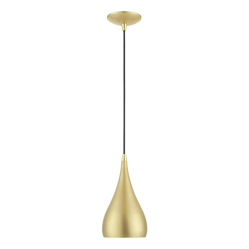 Amador Mini Pendant in Soft Gold with Polished Brass Accents