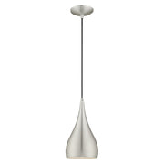 Amador Mini Pendant in Brushed Aluminum with Polished Chrome Accents