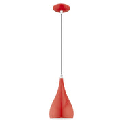 Amador Mini Pendant in Shiny Red with Polished Chrome Accents