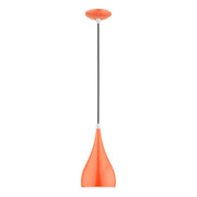 Amador Mini Pendant in Shiny Orange with Polished Chrome Accents