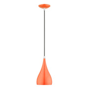 Amador Mini Pendant in Shiny Orange with Polished Chrome Accents