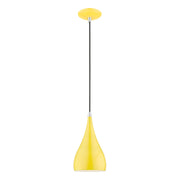 Amador Mini Pendant in Shiny Yellow with Polished Chrome Accents