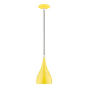 Amador Mini Pendant in Shiny Yellow with Polished Chrome Accents