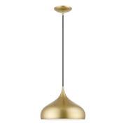Amador 11.75" Pendant in Soft Gold with Polished Brass Accents