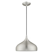 Amador 11.75" Pendant in Brushed Aluminum with Polished Chrome Accents