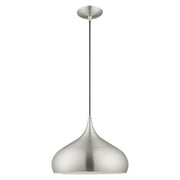 Amador 13.75" Pendant in Brushed Aluminum with Polished Chrome Accents