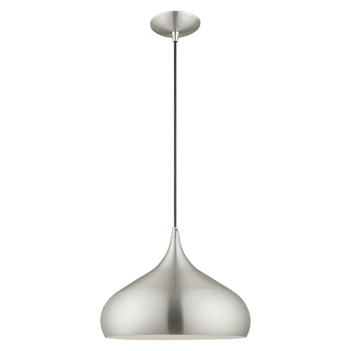 Amador 13.75" Pendant in Brushed Aluminum with Polished Chrome Accents