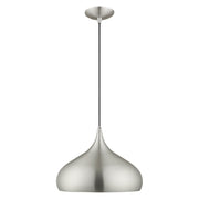 Amador 13.75" Pendant in Brushed Aluminum with Polished Chrome Accents