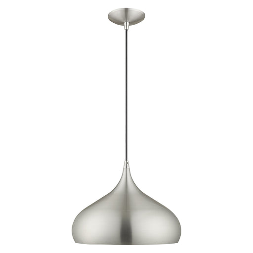 Amador 13.75" Pendant in Brushed Aluminum with Polished Chrome Accents