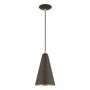 Dulce Mini Pendant in Bronze with Antique Brass Accents