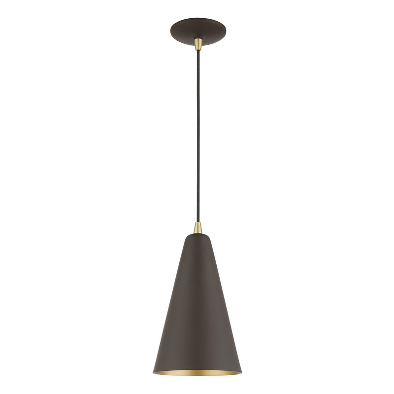 Dulce Mini Pendant in Bronze with Antique Brass Accents