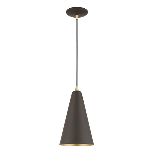 Dulce Mini Pendant in Bronze with Antique Brass Accents