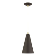 Dulce Mini Pendant in Bronze with Antique Brass Accents
