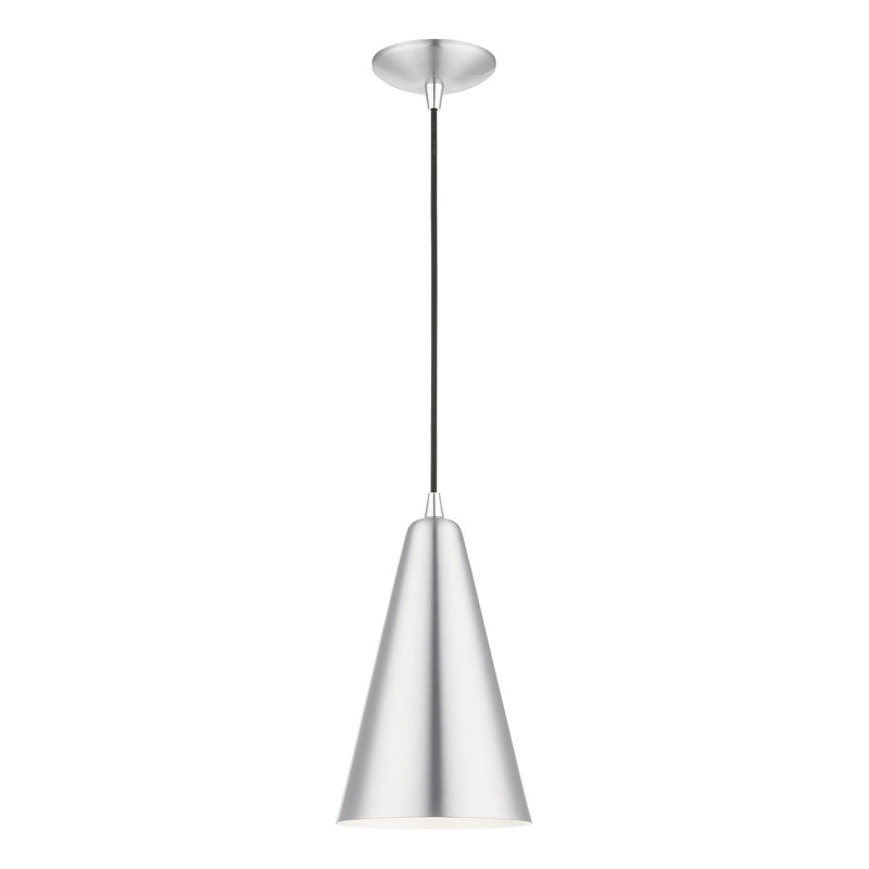 Dulce Mini Pendant in Brushed Aluminum with Polished Chrome Accents