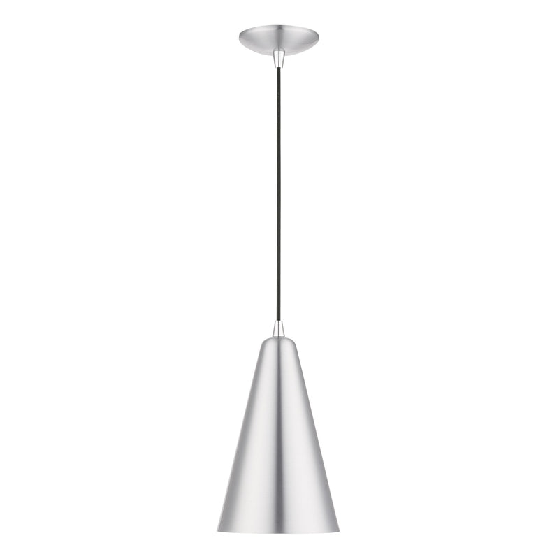 Dulce Mini Pendant in Brushed Aluminum with Polished Chrome Accents
